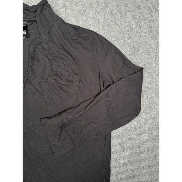 Skims Womens Black Long Sleeve Collared Button Front Pajama Top Size Medium - Picture 2 of 11